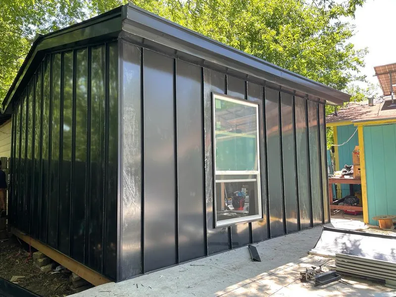 Black standing seam metal wall panels for Metal Roof Installation in Conway